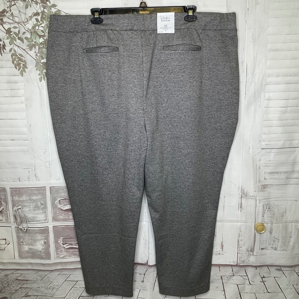 Croft & Barrow WMS Houndstooth Mid Rise Straight Ankle Career Pants Plus Sz. 3X